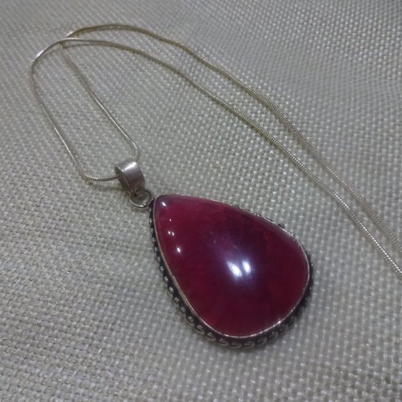 Gorgeous "PINK SOLAR AGATE" Handmade Sterling Pendant/Chain 20" #944A - Picture 2 of 3